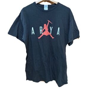 Arya Stark 'Air Arya' Charcoal T-Shirt‎ Game of Thrones Size Large